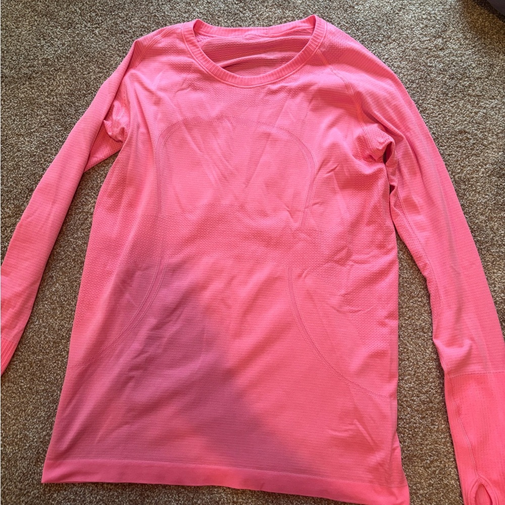 Women's Pink Lululemon Long Sleeve Top